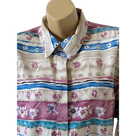 ALFRED DUNNER Womens Plus Size 20W Vintage Long Sleeve Collared Popover Shirt - Picture 5 of 8